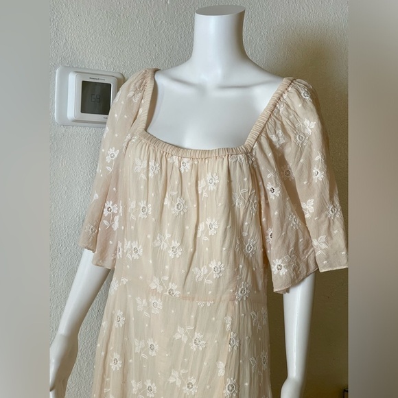Dress LA VIE REBECCA TAYLOR BEIGE EMBROIDERED SIZE LARGE - Picture 12 of 12